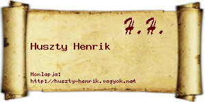 Huszty Henrik névjegykártya
