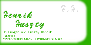 henrik huszty business card